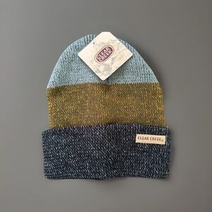 Clear Creek Blue/Light Blue/Orange Knit Winter Beanie One Size New W Tags